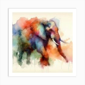 Elephant Watercolor Painting Art Print