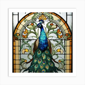 Peacock Stained Glass 2 Art Print