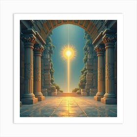 Watercolor The Oracle Of Delphi With An Ancient Ambiance 1 Art Print