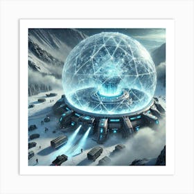 A Futuristic Sci Fi Depiction Of The Cryo Dome Gen Art Print