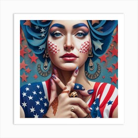 Patriotic Woman Art Print