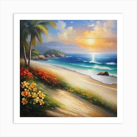 Sunset On The Beach 59 Art Print