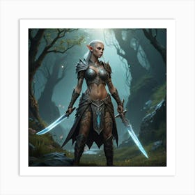 Elf In The Forest 1 Art Print