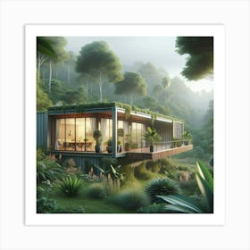 Container House In The Jungle Art Print