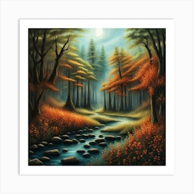 River In The Woods Art Print