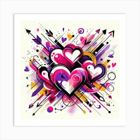 Abstract Hearts 1 Art Print