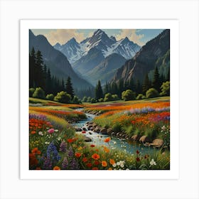 Valley Of Wildflowers Art Print Paintings Art Print