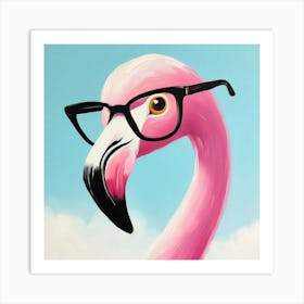 Flamingo With Glasses 5 Art Print