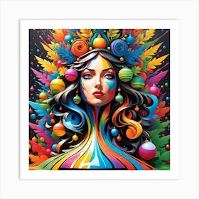 Colorful Woman Abstract Art Print