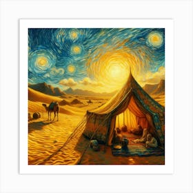 Bedouin Tent Van Gogh Style 1 Art Print