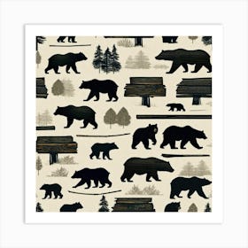 Black Bears 1 Art Print