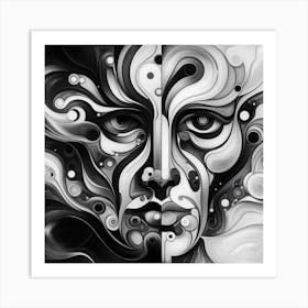 Black and White Abstract Art 252 Art Print