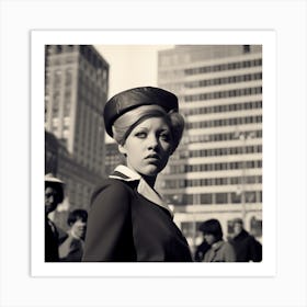 Series: Light Skinned Woman in a Hat (Retro) 1 of 4 Art Print