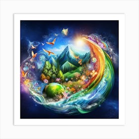 Rainbow Planet Art Print