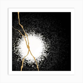 Kintsugi- Gold And Silver Art Print