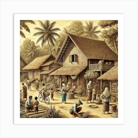 "Life in an Indonesian Village, 1930s" Poster