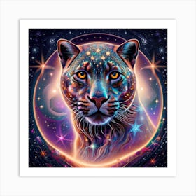 Psychedelic Cat Print  Art Print