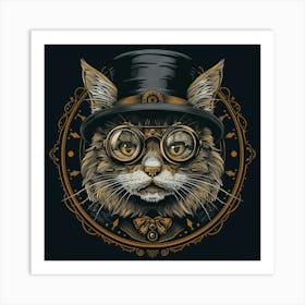 Steampunk Cat 26 Art Print