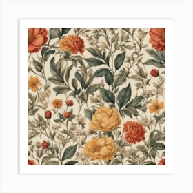 Floral Wallpaper Art Print