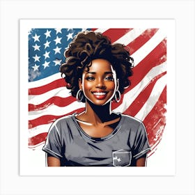 American Girl With Afro 3 Art Print