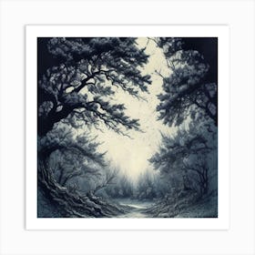 Twisted Trees Inside Lost Land Of Otherworldly Dreams Fan 2 Art Print