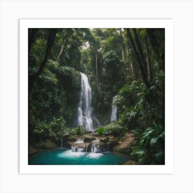 Waterfall In The Jungle Art Print