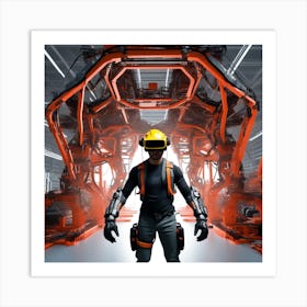 Industrial Worker In A Factory Art Print