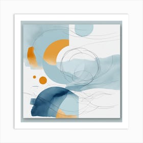 Abstract Minimalist Painting That Represents Duality, Mix Between Watercolor And Oil Paint, In Shade (1) Art Print