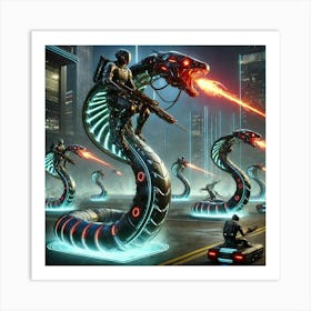 A Futuristic Sci Fi Scene Featuring Serpent Riders Art Print