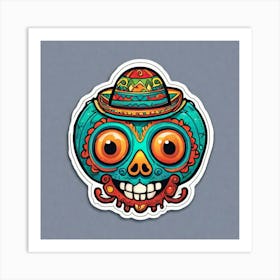 Mexico Sticker 2d Cute Fantasy Dreamy Vector Illustration 2d Flat Centered By Tim Burton Pr (34) Art Print