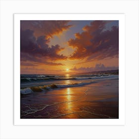 Sunset On The Beach 5 Art Print