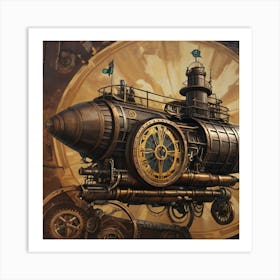 Steampunk Steamship 2 Art Print