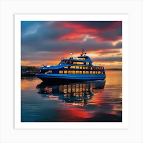 Sunset Cruise Ship 27 Art Print