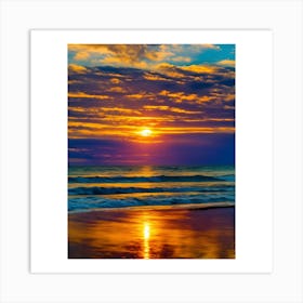 Sunset On The Beach 4 Art Print