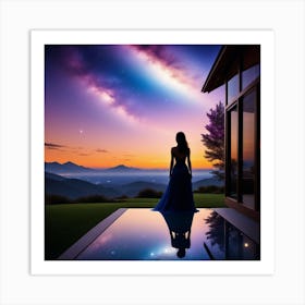 Woman Looking At The Sky 1 Art Print