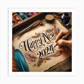 Happy New Year Handwritten Art Print