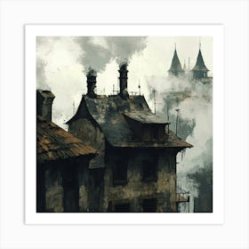 Steampunk Cityscape Art Print