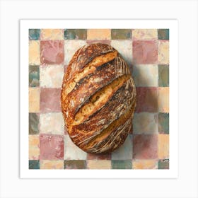 Rustic Bread Pastel Checkerboard 3 Art Print