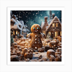 Christmas Gingerbread Man 1 Art Print