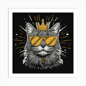 Cat Golden.Generated AI. Wall Art Print Art Print