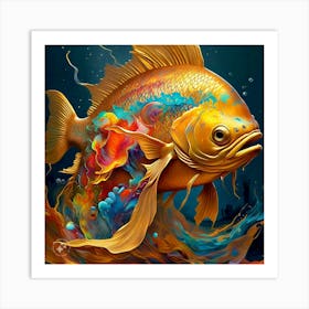 The golden fish in the river Art Print