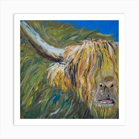 Highland Cattle after rain - Reggaepainting Acrylic Painting Art Print