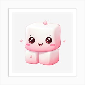 Kawaii Marshmallow Art Print