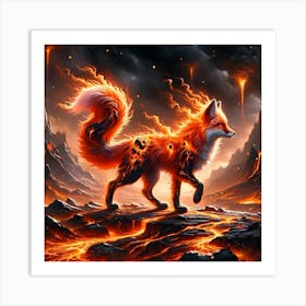 Fire Fox Art Print