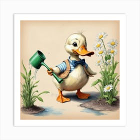 Duck In The Garden 3 Art Print