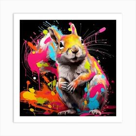 Colorful Squirrel Art Print