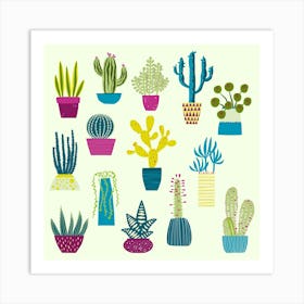 Cactus Succulent Cacti House Plants Art Print