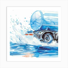 Water Truck In The Water Art Print