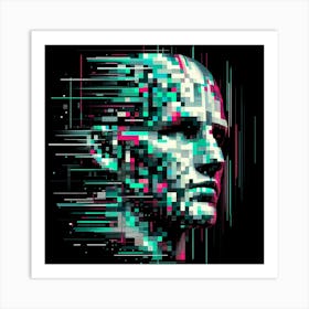 Cyborg Head Art Print