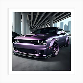 A Violet Dodge Hellcat With Full Body Kit 4 (1) Art Print